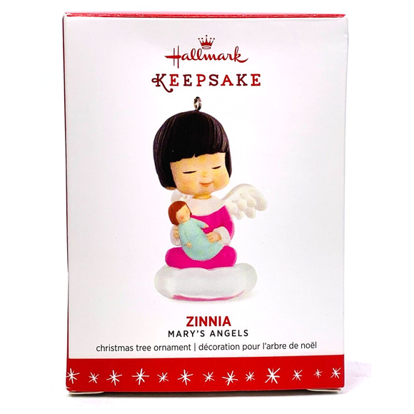 Hallmark Mary's Angels ZINNIA Keepsake Ornament 2016 Series #29 Pink with Doll - Picture 8 of 12